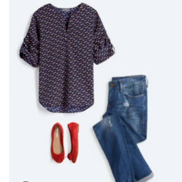 Market & Spruce Ivy Texture Blouse Size:M - Picture 3 of 6